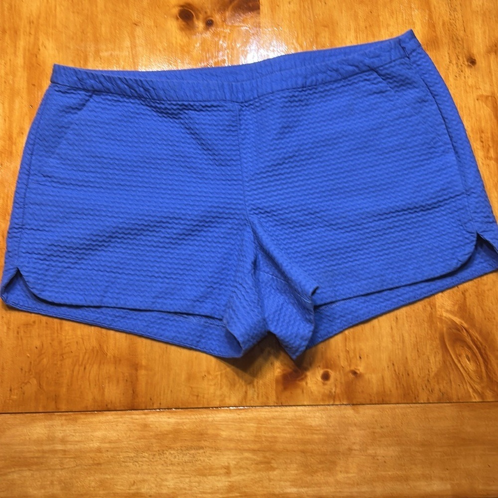 Lilly Pulitzer Coastal Preppy Callahan Blue Seersucker Shorts Side Zip Classic - Picture 6 of 6
